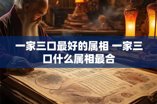 一家三口最好的属相 一家三口什么属相最合