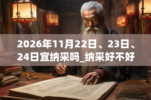 2026年11月22日、23日、24日宜纳采吗_纳采好不好