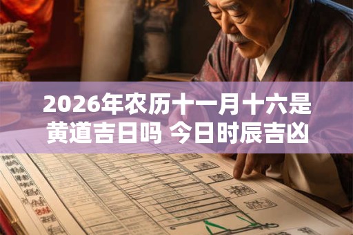 2026年农历十一月十六是黄道吉日吗 今日时辰吉凶