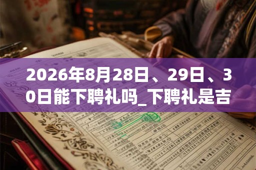2026年8月28日、29日、30日能下聘礼吗_下聘礼是吉日吗