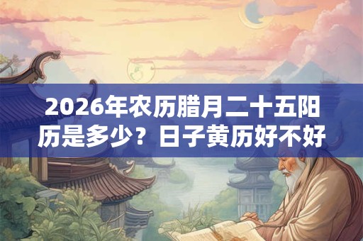 2026年农历腊月二十五阳历是多少？日子黄历好不好？
