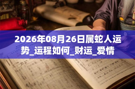 2026年08月26日属蛇人运势_运程如何_财运_爱情