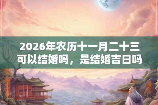 2026年农历十一月二十三可以结婚吗，是结婚吉日吗？