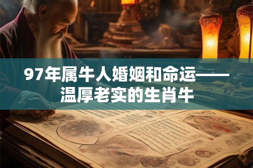 97年属牛人婚姻和命运——温厚老实的生肖牛 97年属牛人婚姻和命运——温厚老实的生肖牛