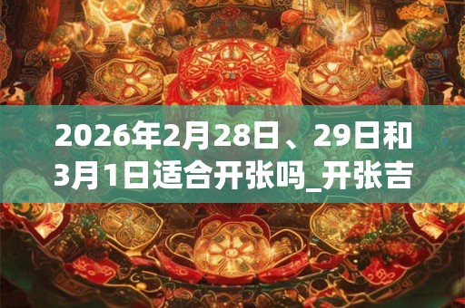 2026年2月28日、29日和3月1日适合开张吗_开张吉利吗
