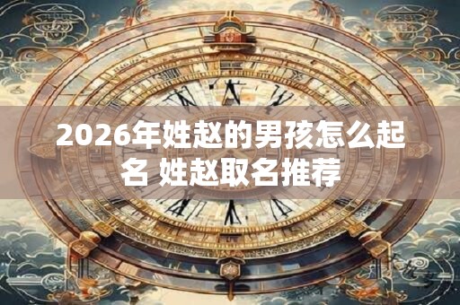 2026年姓赵的男孩怎么起名 姓赵取名推荐