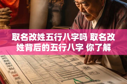 取名改姓五行八字吗 取名改姓背后的五行八字 你了解多少