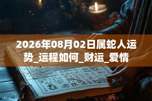 2026年08月02日属蛇人运势_运程如何_财运_爱情