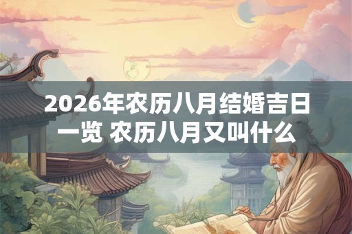 2026年农历八月结婚吉日一览 农历八月又叫什么