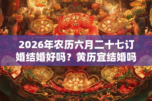 2026年农历六月二十七订婚结婚好吗?黄历宜结婚吗? 2026年农历六月二十七订婚结婚好吗?黄历宜结婚吗?