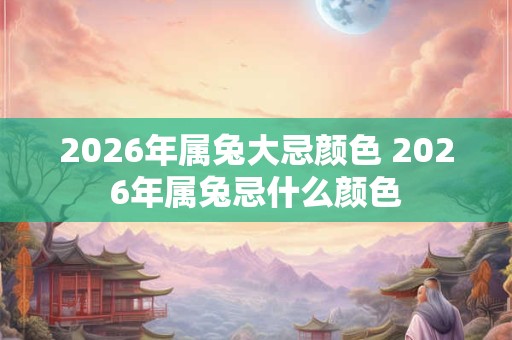 2026年属兔大忌颜色 2026年属兔忌什么颜色