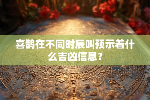 喜鹊在不同时辰叫预示着什么吉凶信息？