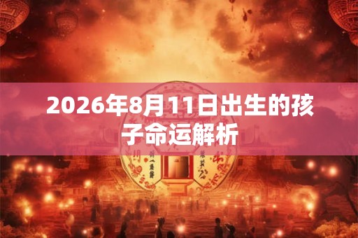 2026年8月11日出生的孩子命运解析