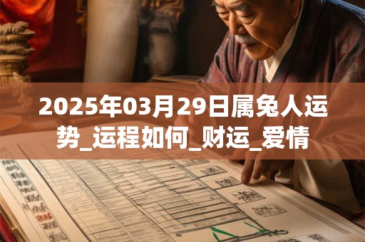 2025年03月29日属兔人运势_运程如何_财运_爱情
