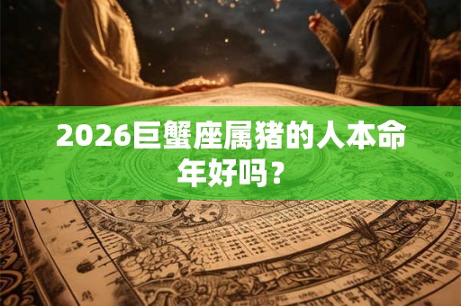 2026巨蟹座属猪的人本命年好吗？