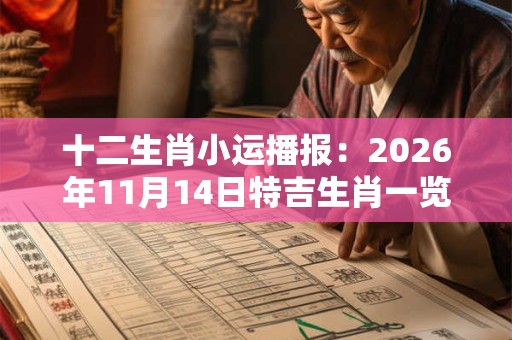 十二生肖小运播报：2026年11月14日特吉生肖一览表