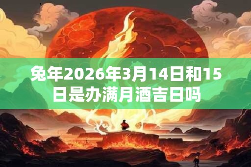 兔年2026年3月14日和15日是办满月酒吉日吗
