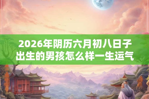 2026年阴历六月初八日子出生的男孩怎么样一生运气好不好