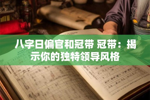 八字日偏官和冠带 冠带：揭示你的独特领导风格