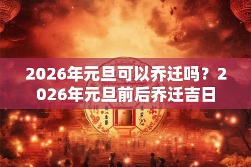 2026年元旦可以乔迁吗？2026年元旦前后乔迁吉日