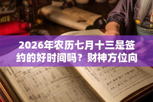 2026年农历七月十三是签约的好时间吗？财神方位向哪？