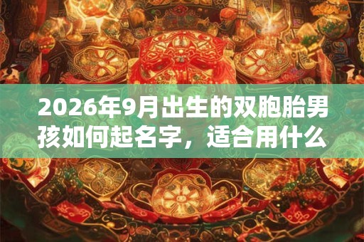 2026年9月出生的双胞胎男孩如何起名字，适合用什么字