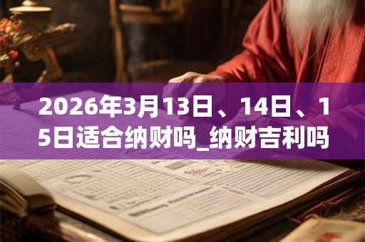 2026年3月13日、14日、15日适合纳财吗_纳财吉利吗