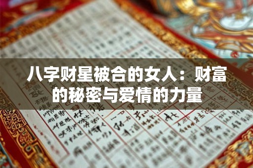八字财星被合的女人：财富的秘密与爱情的力量