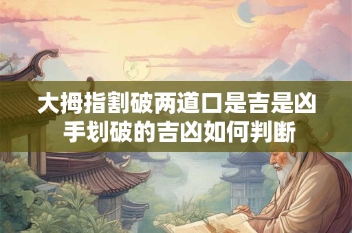 大拇指割破两道口是吉是凶 手划破的吉凶如何判断