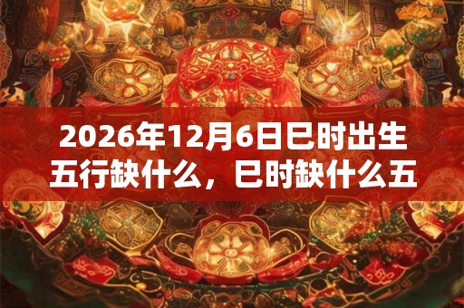 2026年12月6日巳时出生五行缺什么，巳时缺什么五行