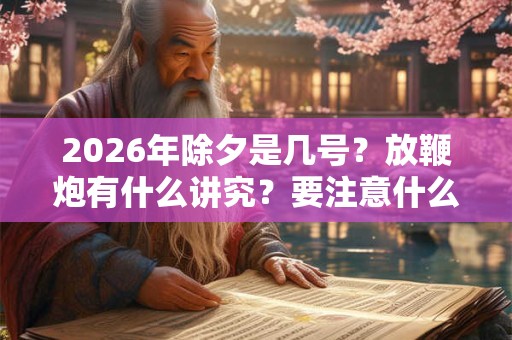 2026年除夕是几号？放鞭炮有什么讲究？要注意什么？