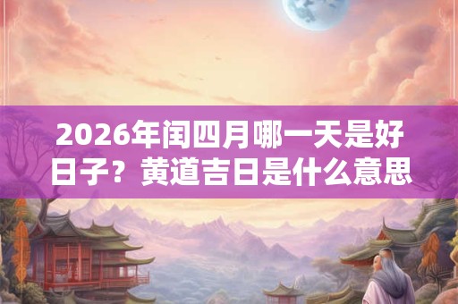 2026年闰四月哪一天是好日子？黄道吉日是什么意思？