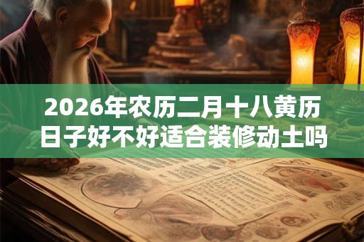 2026年农历二月十八黄历日子好不好适合装修动土吗？