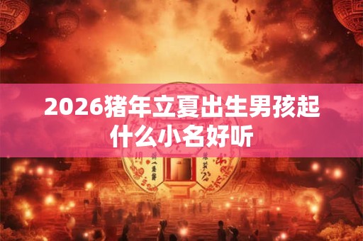 2026猪年立夏出生男孩起什么小名好听