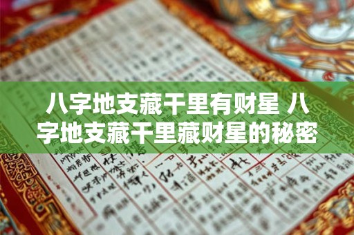 八字地支藏干里有财星 八字地支藏干里藏财星的秘密