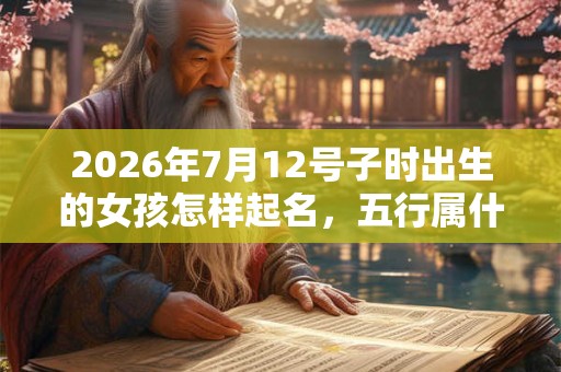 2026年7月12号子时出生的女孩怎样起名，五行属什么