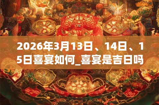 2026年3月13日、14日、15日喜宴如何_喜宴是吉日吗