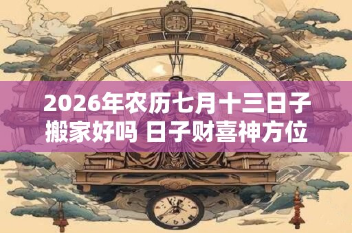 2026年农历七月十三日子搬家好吗 日子财喜神方位