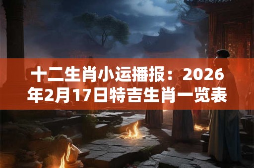 十二生肖小运播报：2026年2月17日特吉生肖一览表