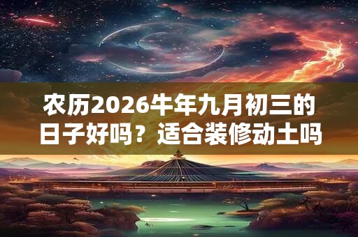 农历2026牛年九月初三的日子好吗？适合装修动土吗？