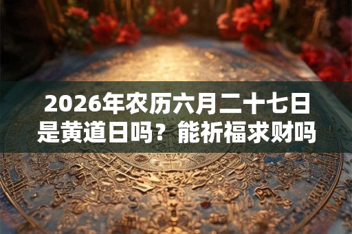 2026年农历六月二十七日是黄道日吗？能祈福求财吗？