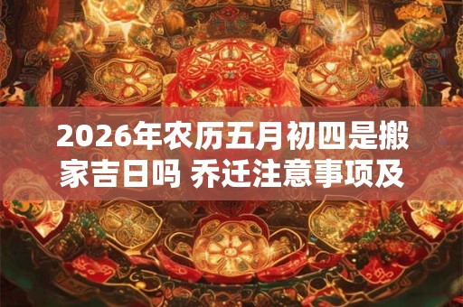 2026年农历五月初四是搬家吉日吗 乔迁注意事项及风水