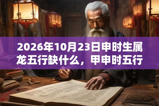 2026年10月23日申时生属龙五行缺什么,甲申时五行缺什么 2026年10月23日申时生属龙五行缺什么,甲申时五行缺什么