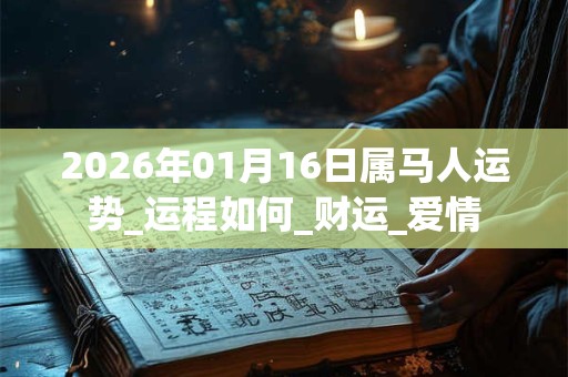 2026年01月16日属马人运势_运程如何_财运_爱情