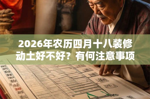 2026年农历四月十八装修动土好不好？有何注意事项吗？