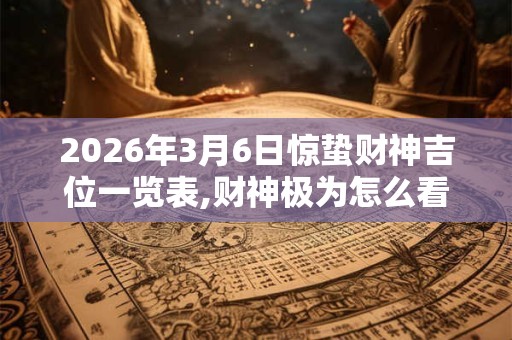 2026年3月6日惊蛰财神吉位一览表,财神极为怎么看？