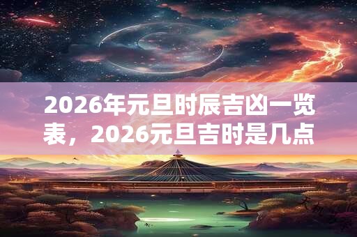 2026年元旦时辰吉凶一览表，2026元旦吉时是几点