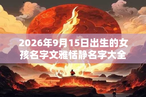 2026年9月15日出生的女孩名字文雅恬静名字大全