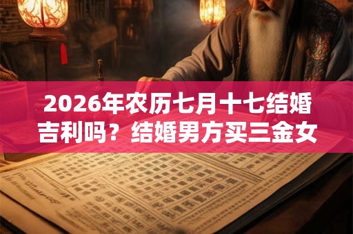 2026年农历七月十七结婚吉利吗？结婚男方买三金女方买啥