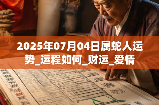 2025年07月04日属蛇人运势_运程如何_财运_爱情